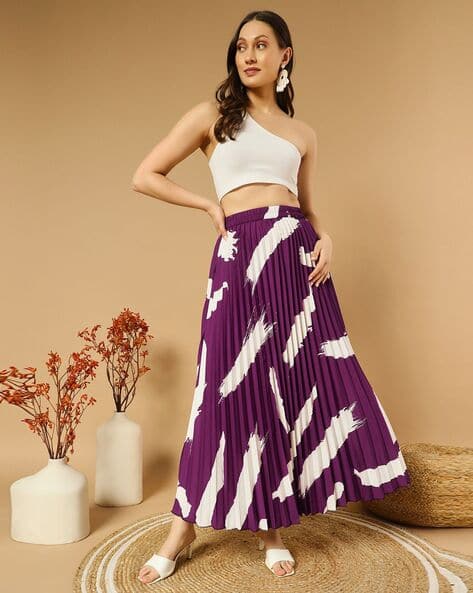 Buy ZWERLON X AG Women Accordion Pleated Flared Skirt Online