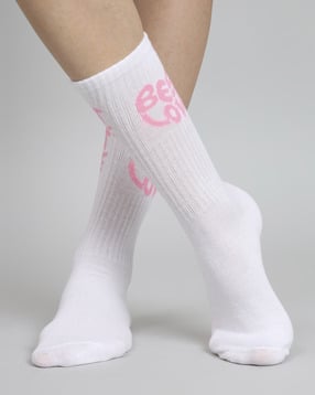 trazo Pack of 2 Women Typographic Print Mid-Calf Length Socks-picture-30