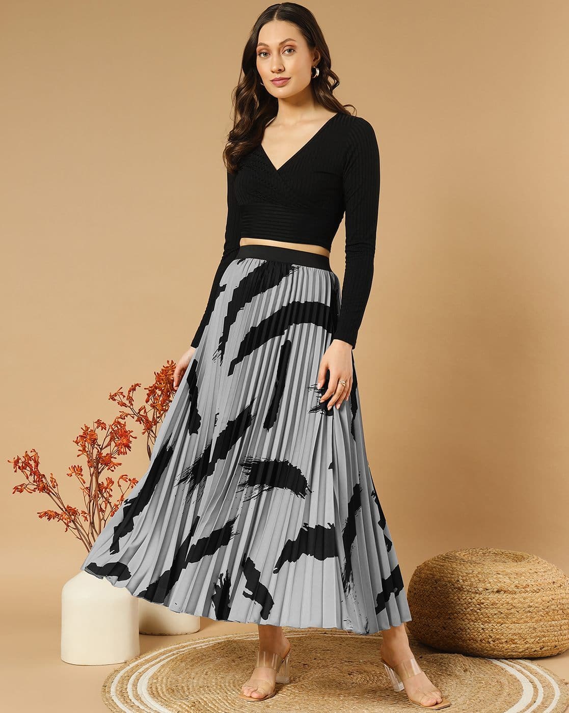 Sサイズ EMOTIONAL COLLAGE RIB SKIRT Ameri（アメリ）の「EMOTIONAL COLLAGE RIB SKIRT（スカート）」 - WEAR