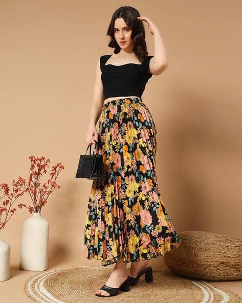 Women Floral Print A-Line Skirt