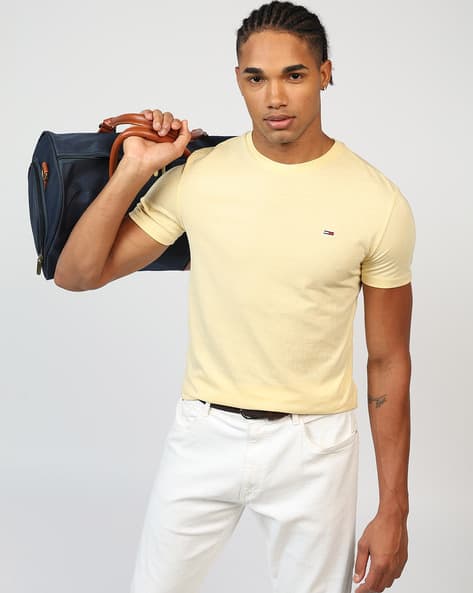 TOMMY HILFIGER Men Jaspe 2.0 Extra Slim Fit V-Neck T-Shirt with Logo Print