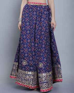 svaraa Women Ikat Print Flared Skirt-picture-32