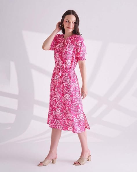 Womens Dresses Pink Dress Myntra Myntra Flare Dress With Pockets
