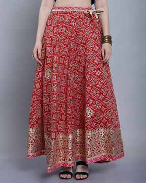 svaraa Women Ikat Print Flared Skirt-picture-45