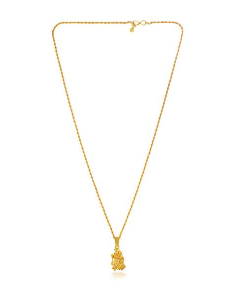 DZINETRENDZ Women Gold-Plated Radha Krishna Pendant with Chain