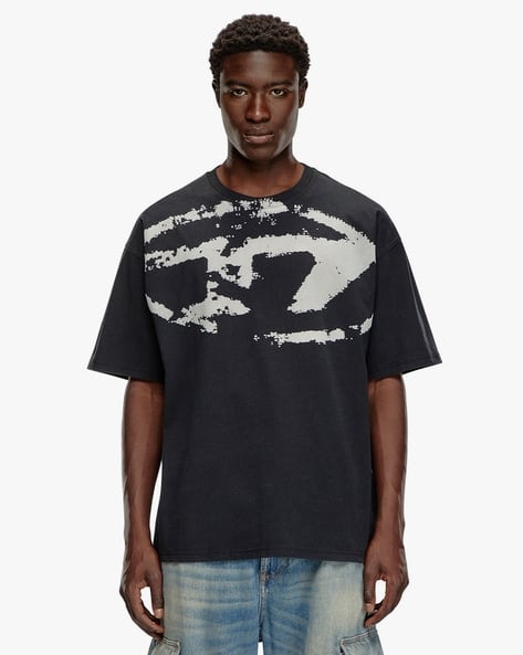 Buy DIESEL Men T-Boxt-N14 Brand Print Relaxed Fit Crew-Neck T