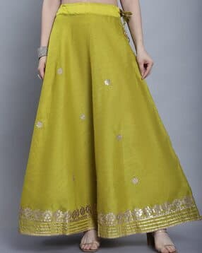svaraa Women Embroidered Flared Skirt with Drawstring Waist-picture-35