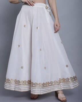svaraa Women Embroidered Flared Skirt with Drawstring Waist-picture-38