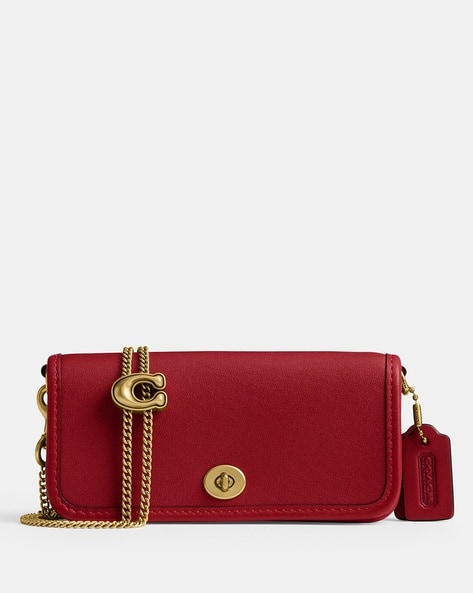 Buy Coach Dinky Small Leather Bag 14 Maroon Color Women AJIO LUXE