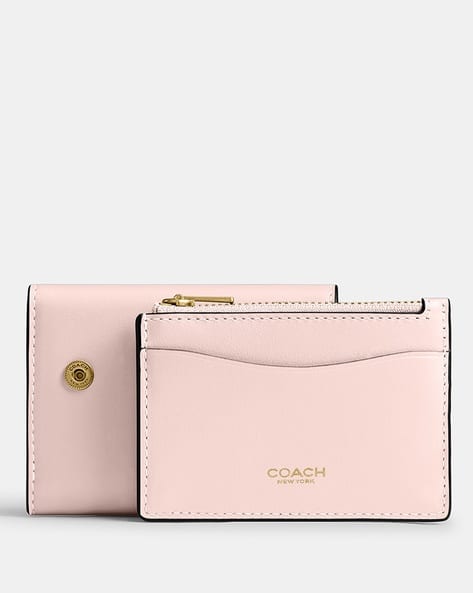 Buy Coach Essential Leather Card Holder Wallet Pink Color Women