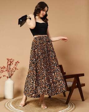 zwerlon x ag Women Floral Print A-Line Skirt-picture-23