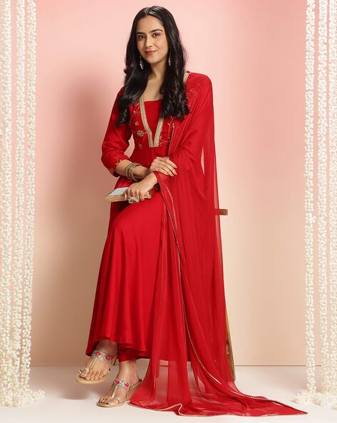 Women Embroidered Anarkali Kurta Set