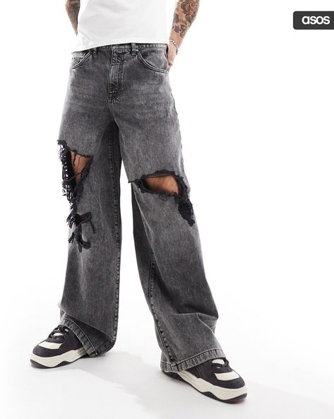 Distressed Jeans Extremely Baggy Jeans Baggy Jeans Black Ripped