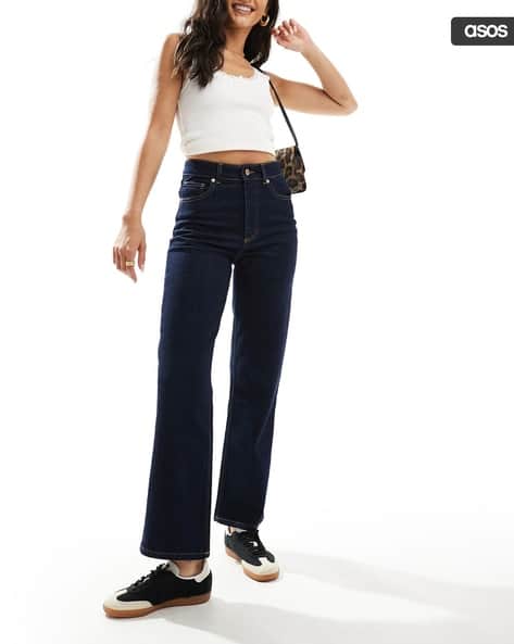 Ajio Dark Blue Ankle Grazer Jeans Buy Navy Blue Jeans Jeggings For