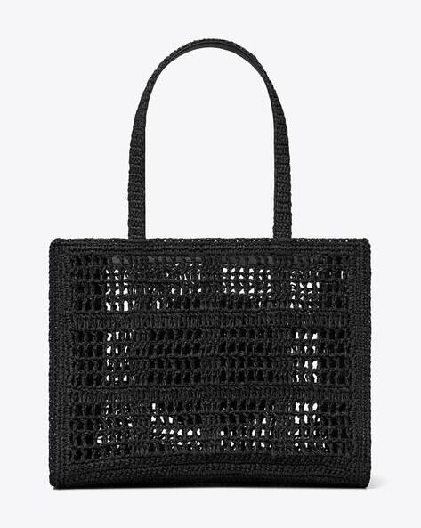 Buy Tory Burch Small Ella Hand-Crocheted Tote Bag | Black