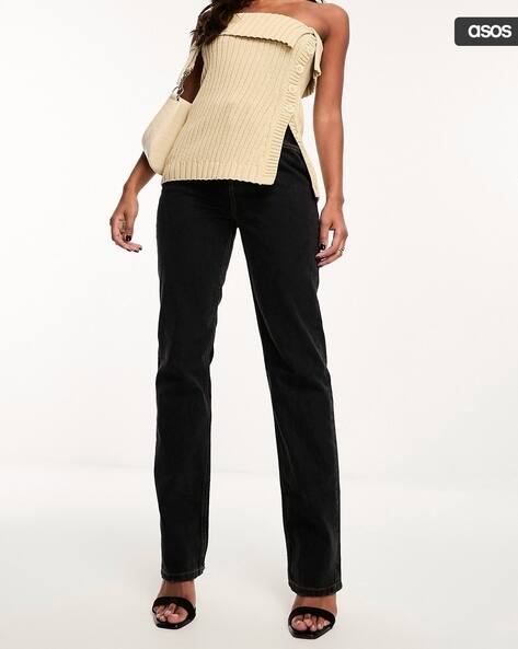 ASOS DESIGN Women Light-Wash Straight Fit Jeans