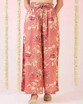 globus Women Floral Print Mid-Ris Palazzos-picture-18