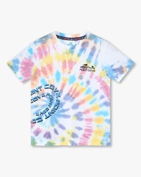 Boys Tie & Dye Slim Fit Round-Neck T-Shirt