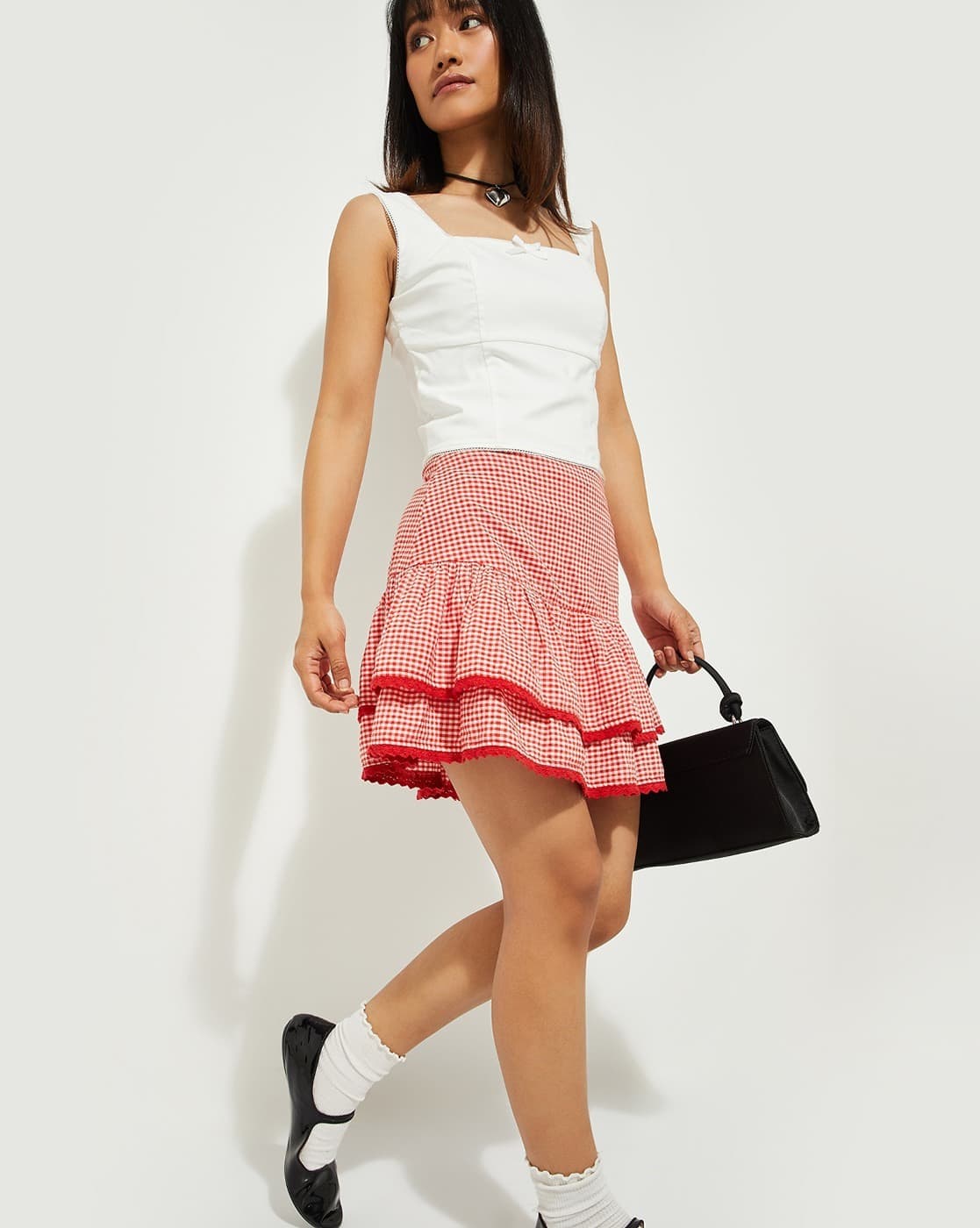 Buy MAX Women Checked Mini Layered Skirt Online | Ajio.com