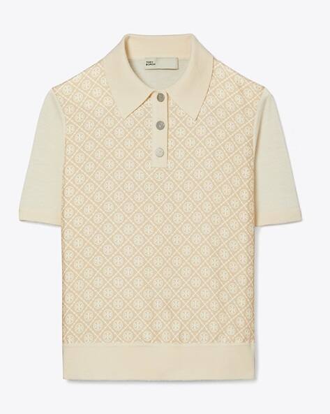 Tシャツ・カットソー TORY BURCH Woman Polo Shirt Yellow Cream 147959 960 TORY BURCH: Polo shirt woman - Yellow Cream | Tory Burch