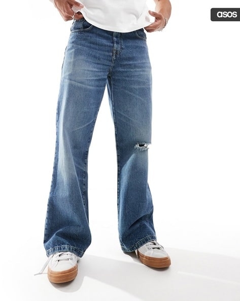 Men Wide Hem Baggy Fit Jeans