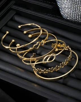 jewels galaxy Women Set of 6 Gold-Plated Link Bracelets-picture-19