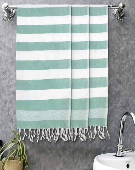 FABINALIV Set of 3 Striped Bath Towels 60" x 30"