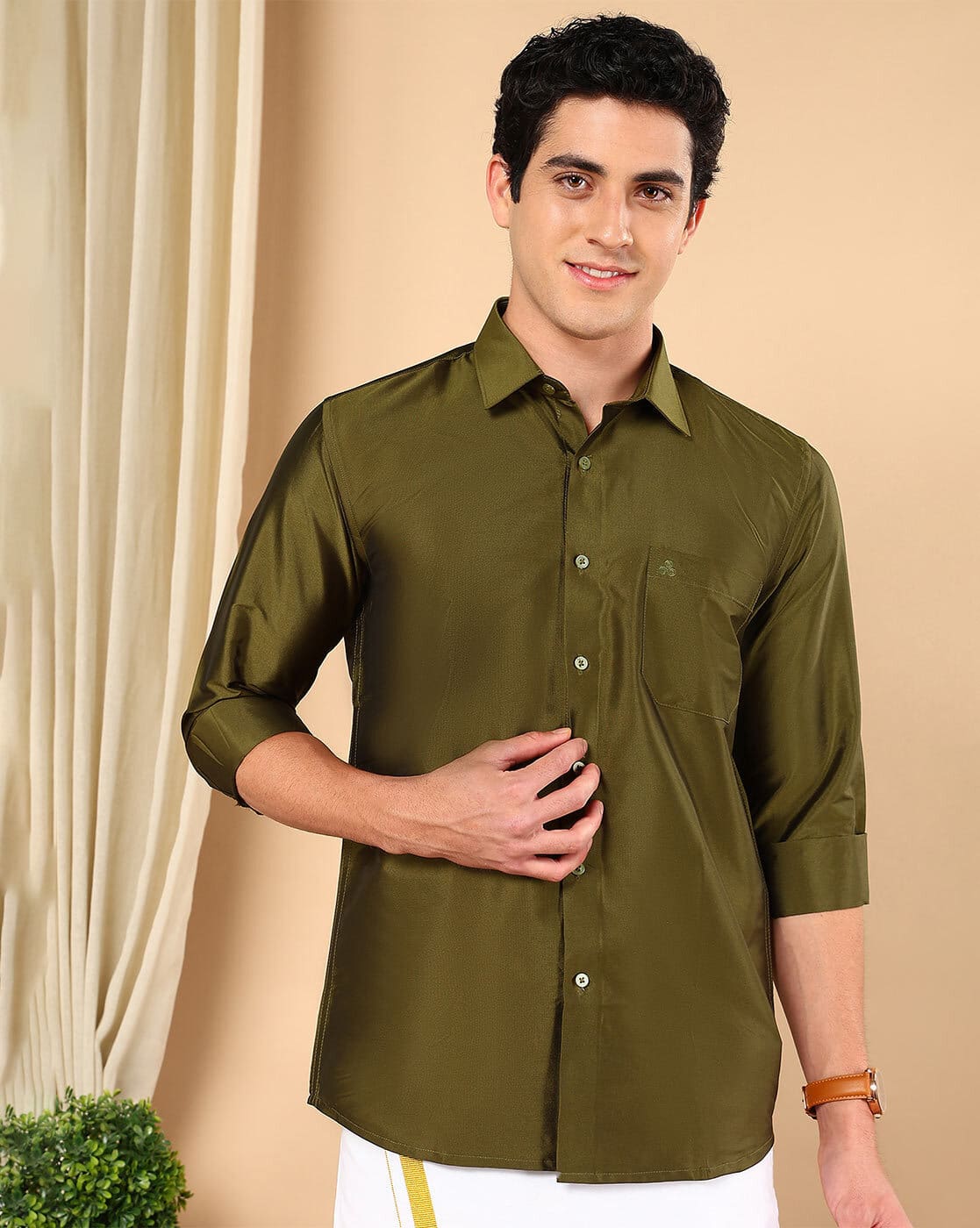 western dress shirts men Roper 01-001-0086-4065 Mens Long Sleeve Retro Western Shirt Cream