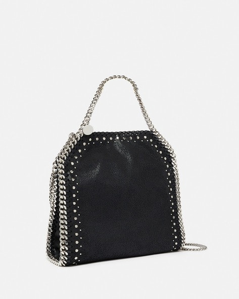 【関税&送料込】Stella Mccartney Borsa Tote Falabella Mini Buy Stella Mccartney Falabella Studded Mini Tote Bag | Black