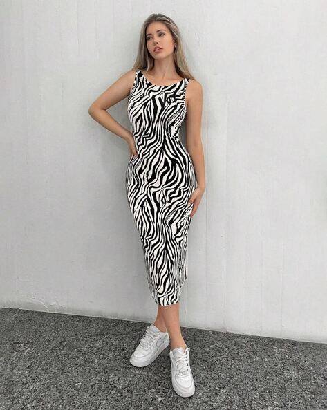 black and white print bodycon dress Feel Your Touch Long Sleeve Mini Dress Cream