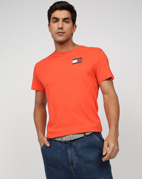 TOMMY HILFIGER Men Essential Flag Print Slim Fit Crew-Neck T-Shirt