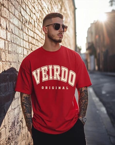 Buy Red Tshirts for Men by VEIRDO Online