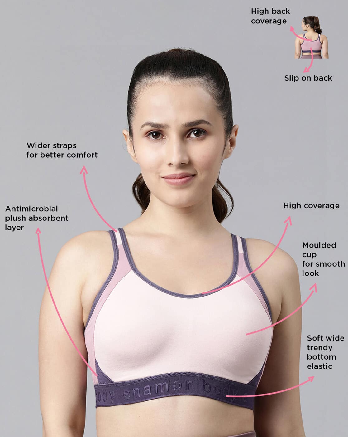 Buy Pink Bras for Women by ENAMOR Online - Main Image