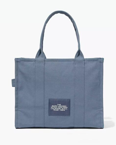 トートバッグ The Large Tote Bag in Blue Canvas Buy MARC JACOBS The Canvas Large Tote Bag | Slate Blue Color