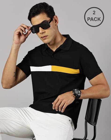 Y.O.U - YOUTH ORIGINAL UNIQUE Men Stripes Slim Fit Polo T-shirt