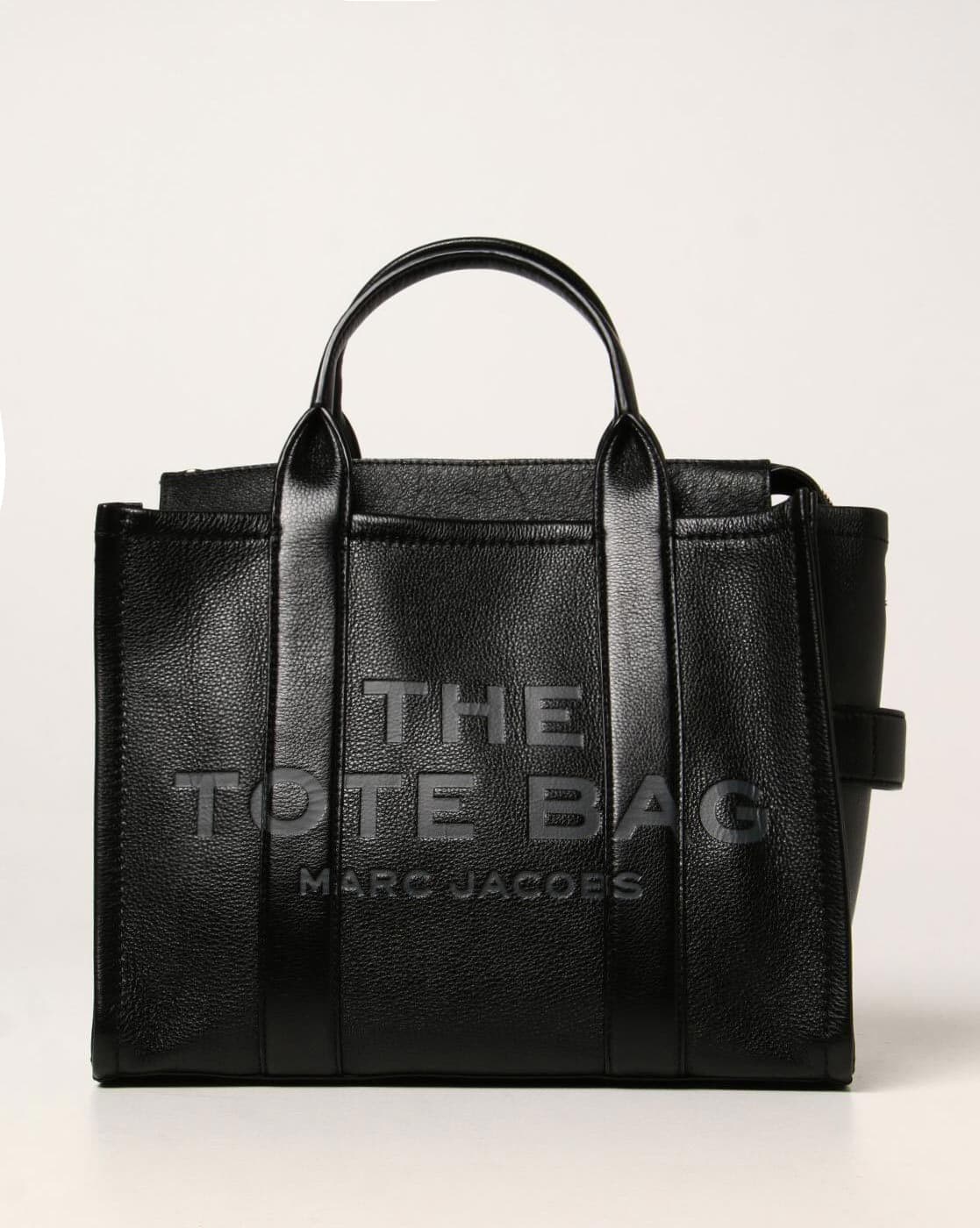 Marc Jacobs Black leather The Tote shopping bag