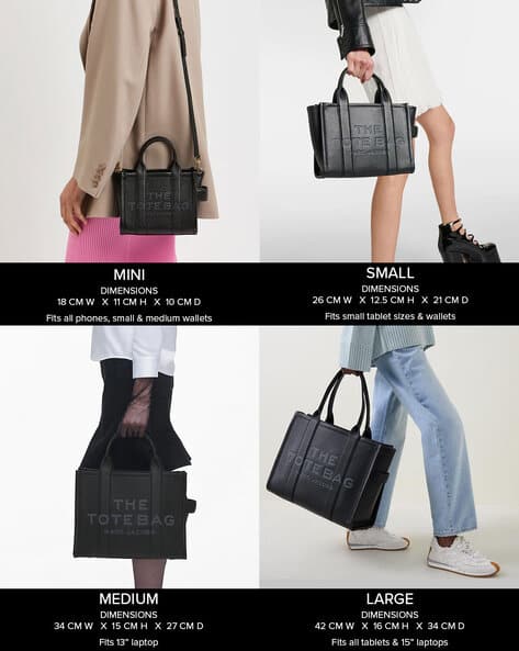 Buy MARC JACOBS The Leather Medium Tote Bag | Black Color Women