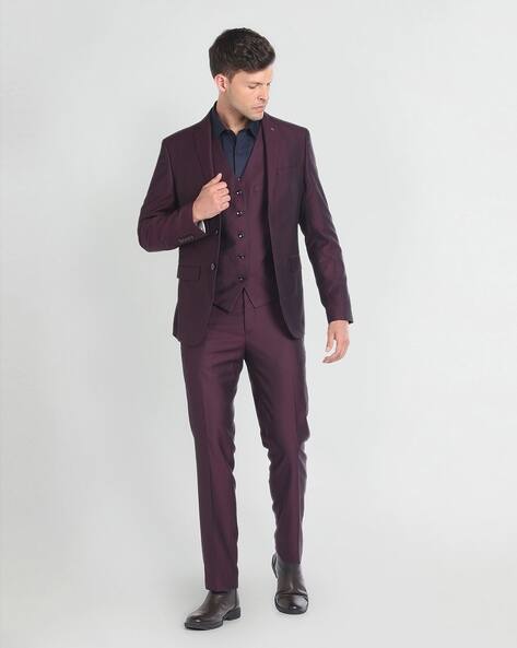 ARROW Men Regular Fit Waistcoat with Blazer & Pants Set