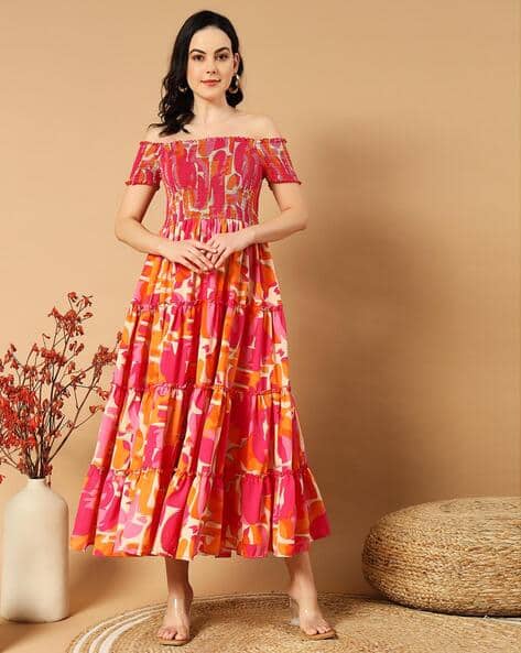 Buy LookShine Women Printed A-Line Dress Online | Ajio.com Buy LookShine Women Printed A-Line Dress Online | Ajio.com