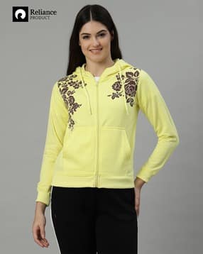 fashion world Women Floral Print Regular Fit Zip-Front Hoodie-picture-28