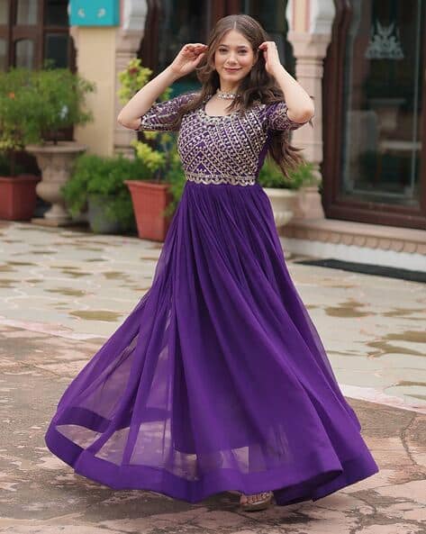 dressing fit Lilac Satin Gown X-Large