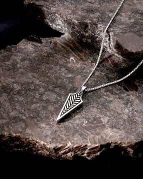 giva Men Sterling Silver Arrow Pendant with Chain-picture-31