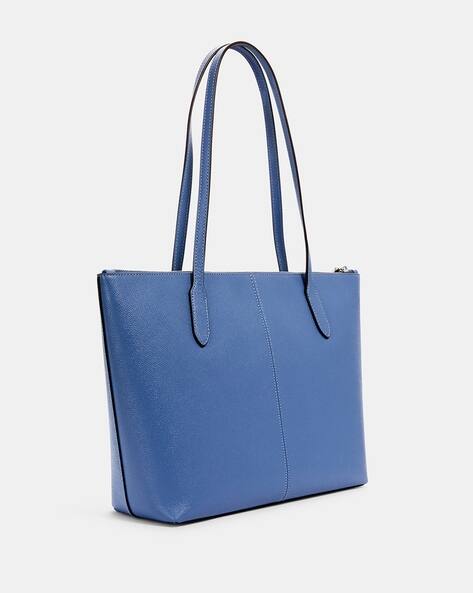 Buy Coach Crossgrain Zip-Top Tote Bag | Blue Color Women | AJIO LUXE