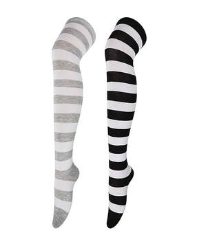 trazo Women Pack of 2 Striped Socks-picture-11