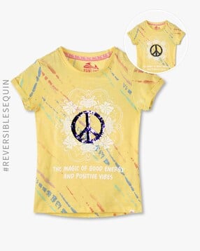 Girls Printed Regular Fit T-Shirt