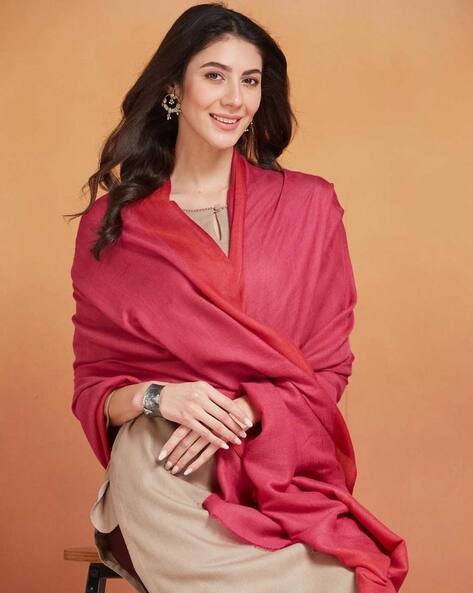 pink woolen shawl