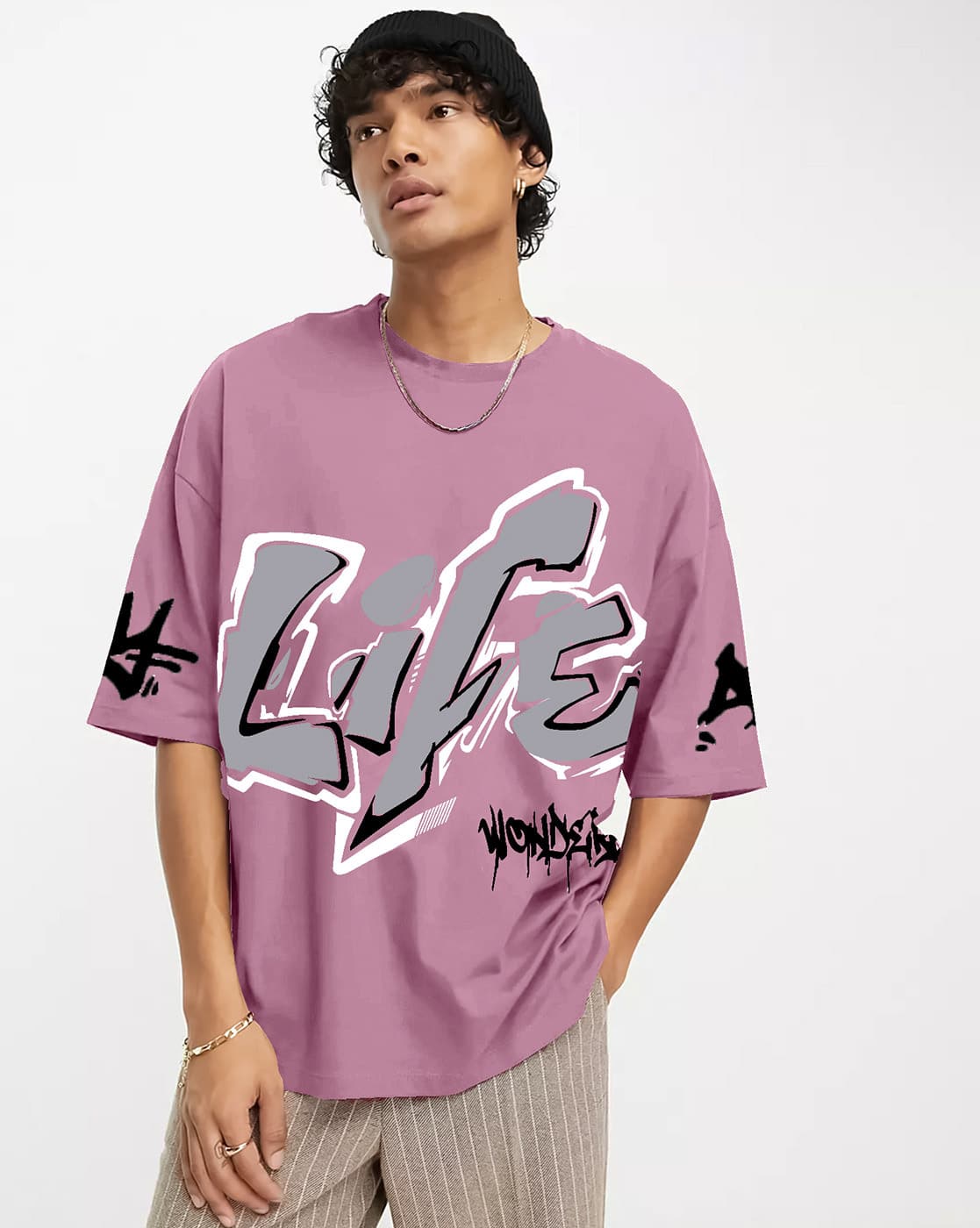 Buy JUMP CUTS Men Typographic Print Oversiz Online | Ajio.com