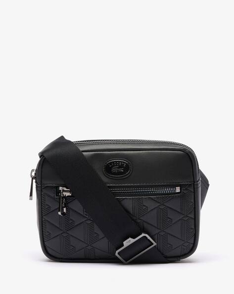 Leather Monogram Print Shoulder Bag
