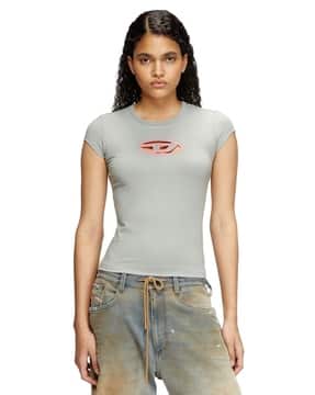 DIESEL ロンT T-ANGIE T-ANGIE Women's Long-sleeve cotton T-shirt, cut-out logo