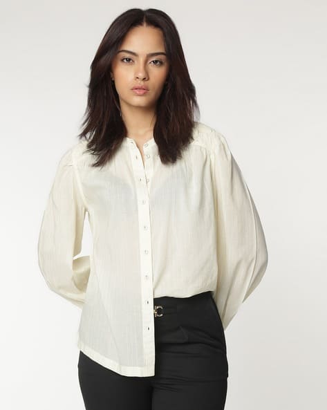 Marks & Spencer Women Striped Relaxed Fit Blouse Top
